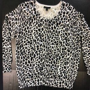 Lane Bryant black gray leopard cardigan size 14/16 EUC